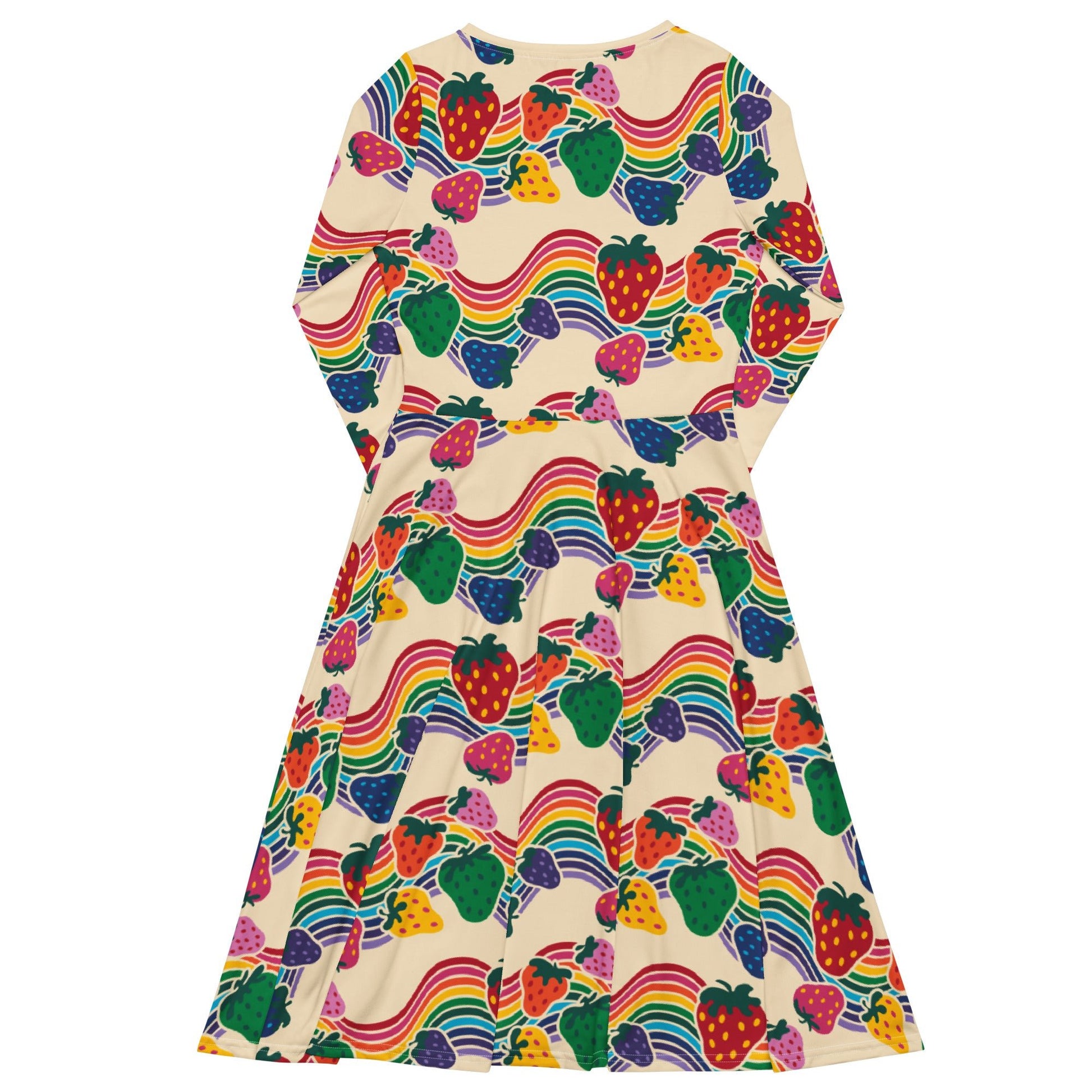 Midi dress - BERRYBOW light - Strawberry rainbow print Print