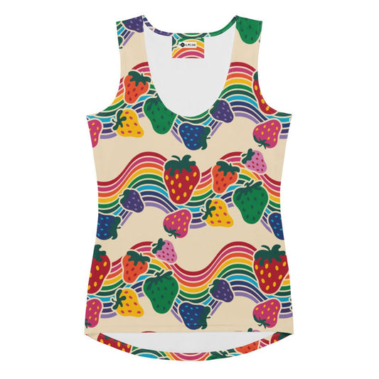 Tank Top - BERRYBOW light - Strawberry Rainbow Print