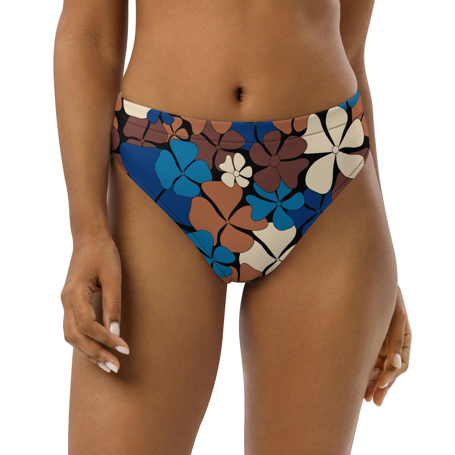 Bikini bottom - ADELIE blue brown - Wild floral print 3XL