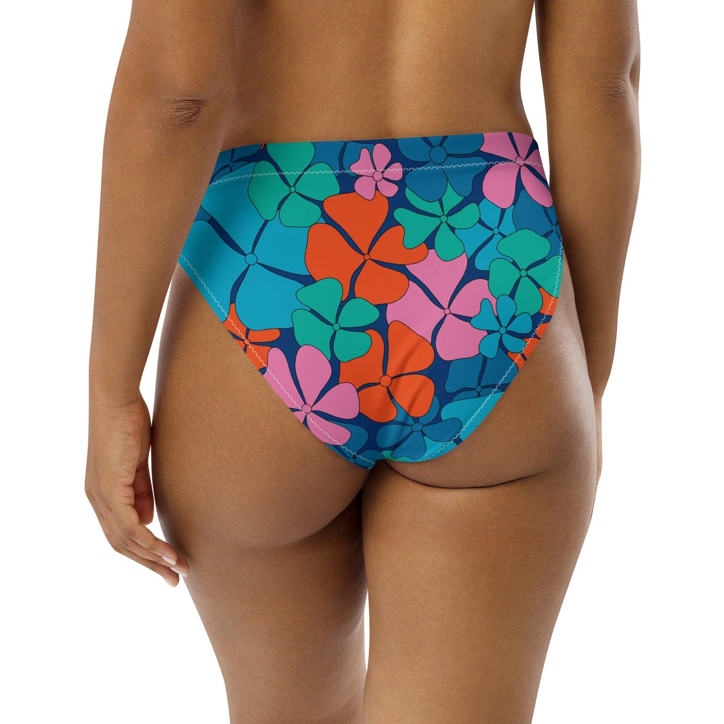 Bikini bottom - ADELIE orange blue - Wild floral print