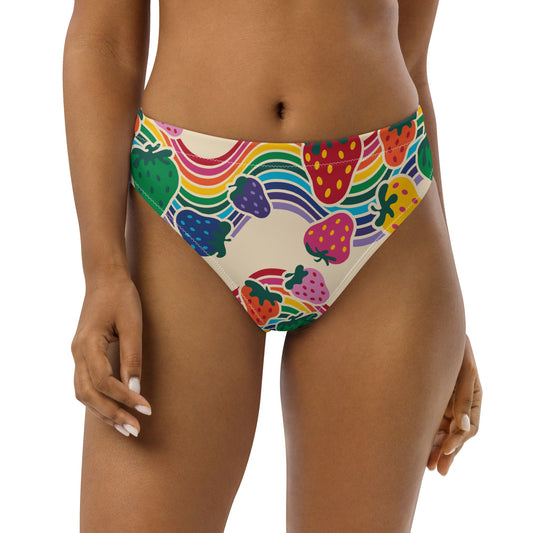 Bikini bottom - BERRYBOW light - Strawberry rainbow print Print 3XL