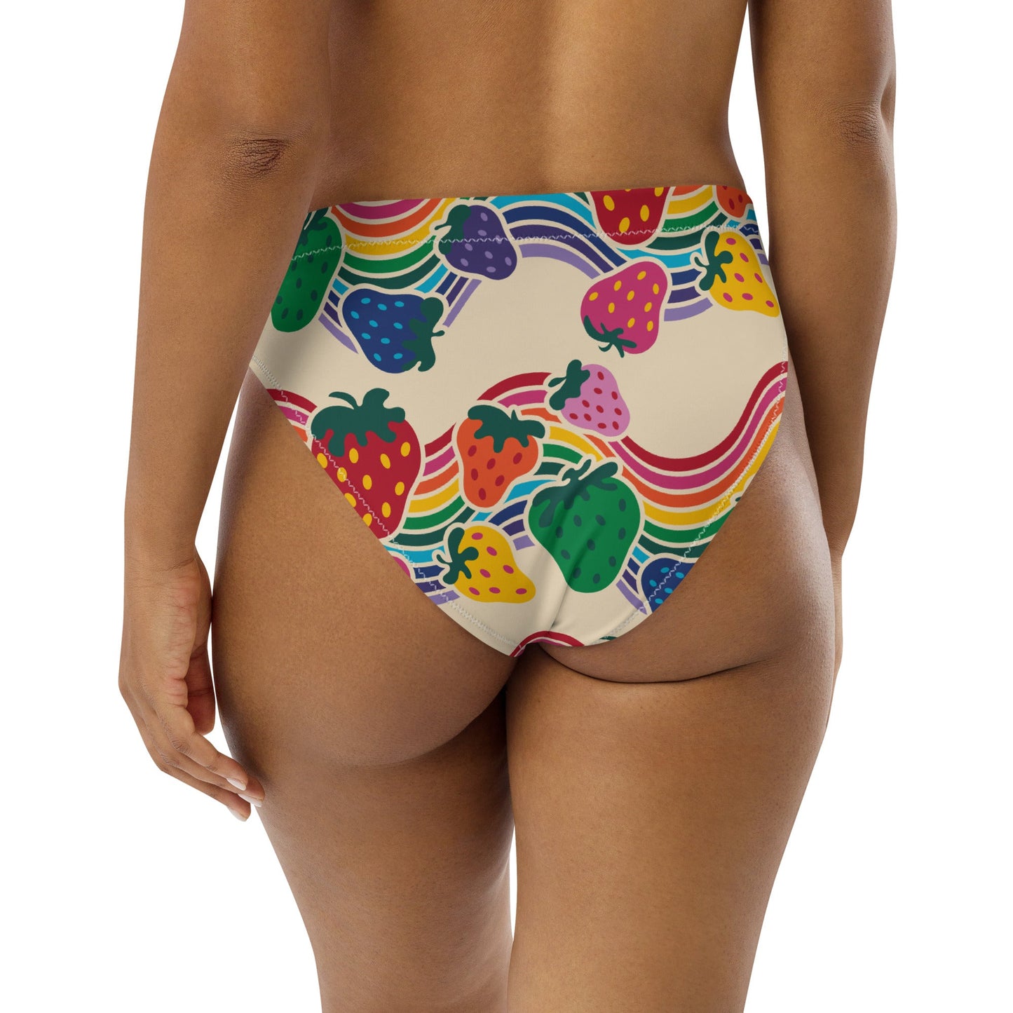 Bikini bottom - BERRYBOW light - Strawberry rainbow print Print