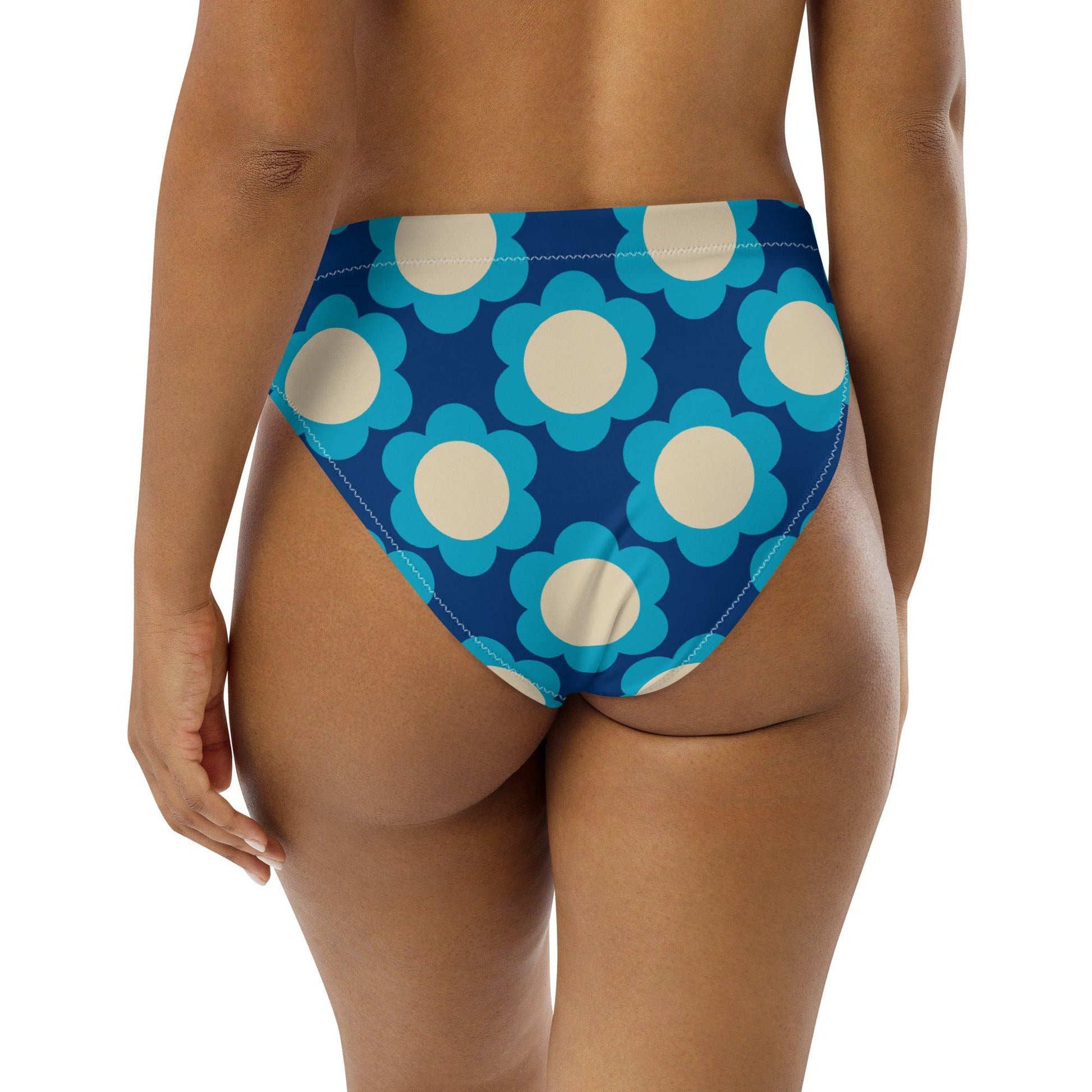 Bikini bottom - ELLIE blue - Classic floral print