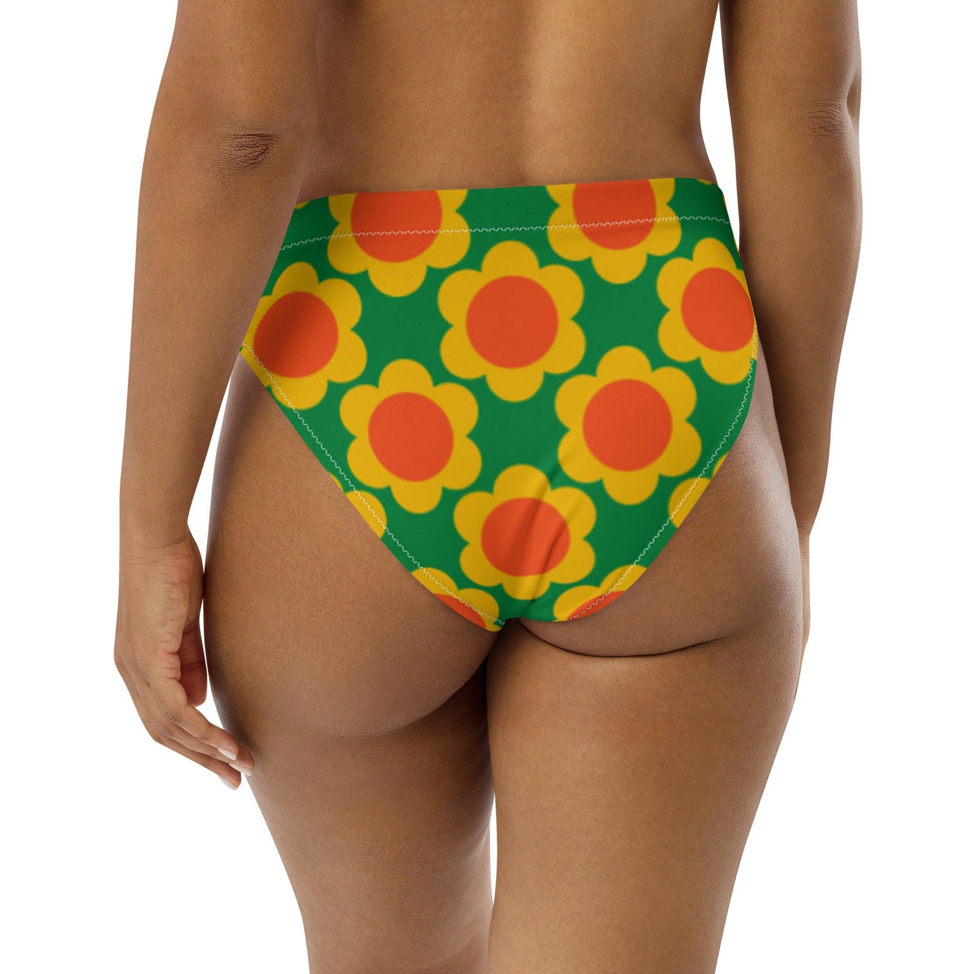 Bikini bottom - ELLIE green - Classic floral print