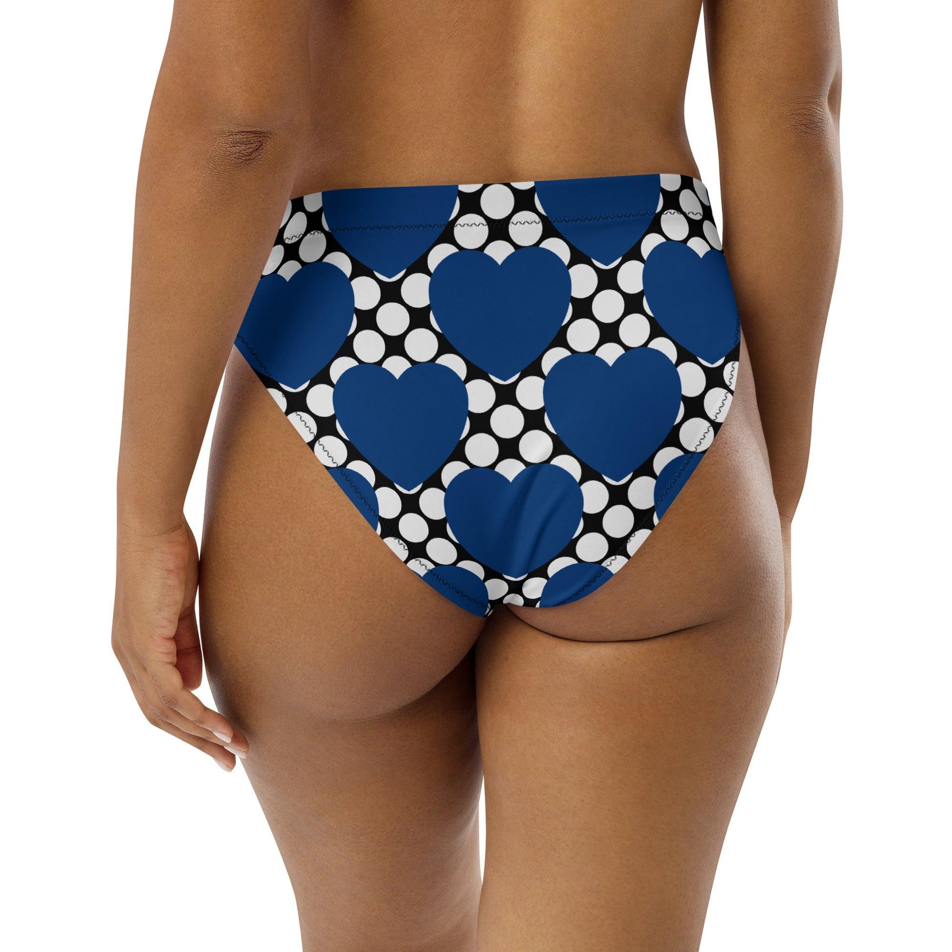 Bikini bottom - ELLIE LOVE DOT blue black - Bold heart print