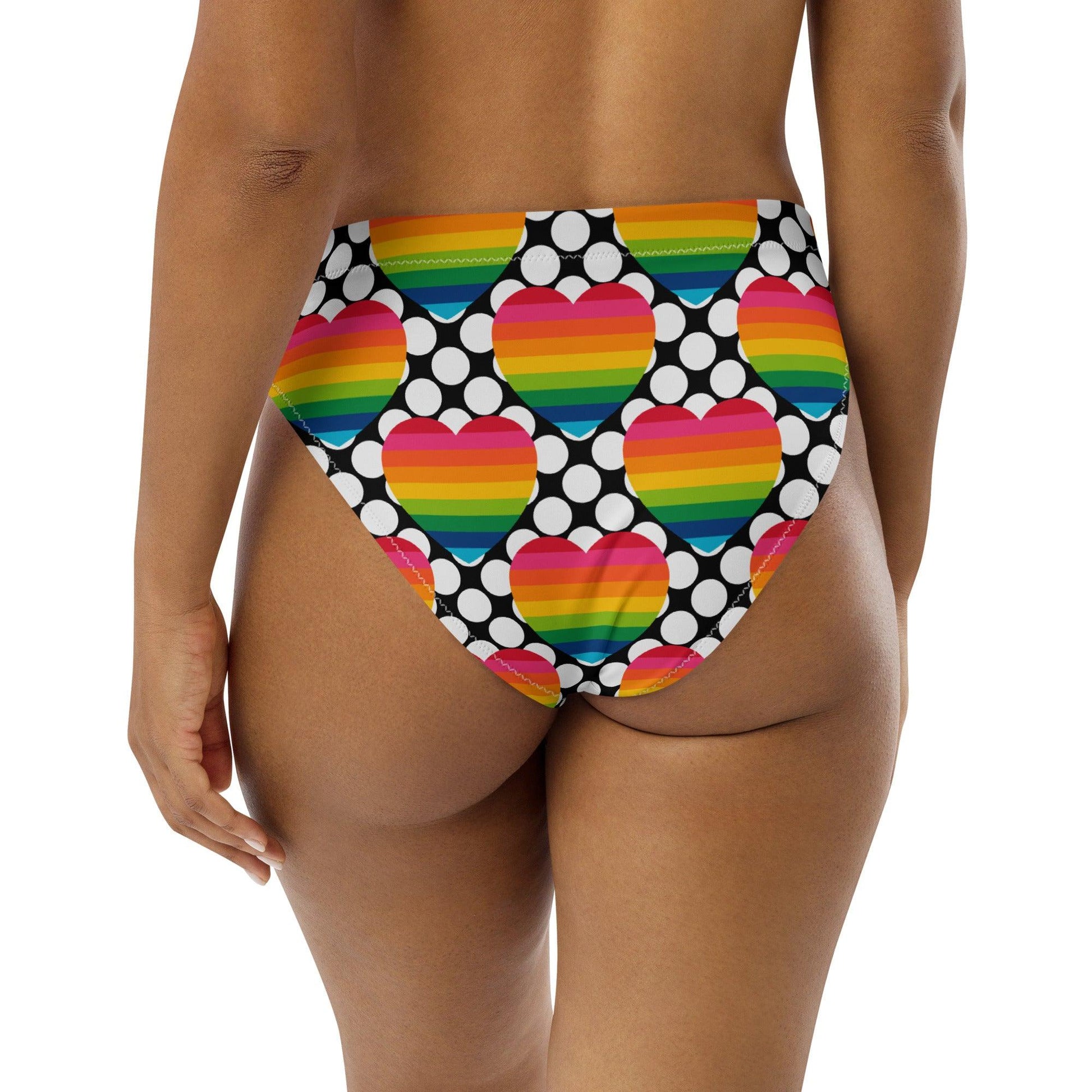 Bikini bottom - ELLIE LOVE DOT rainbow - Bold heart print