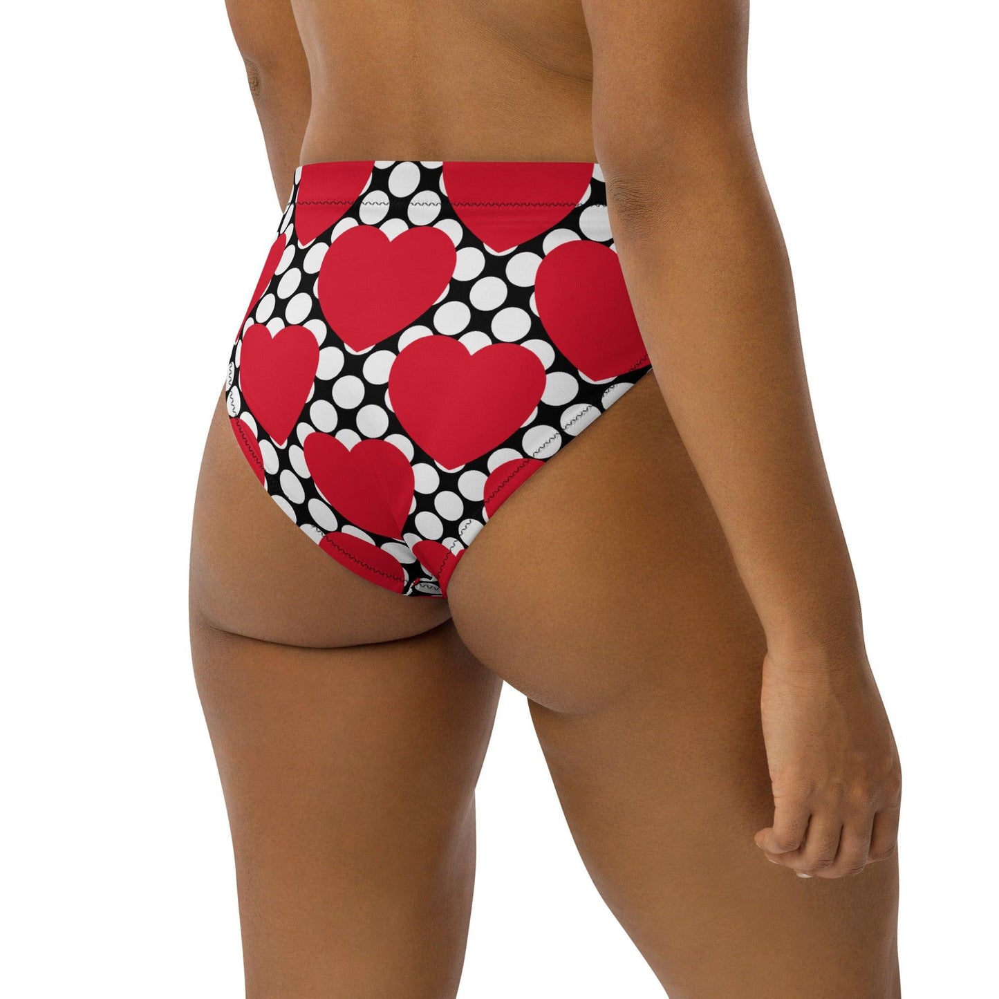Bikini bottom - ELLIE LOVE DOT red black - Bold heart print