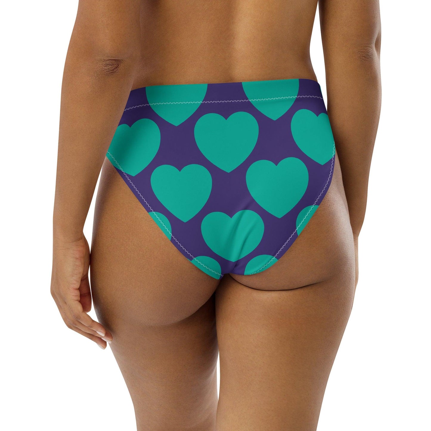 Bikini bottom - ELLIE LOVE mint purple - Bold heart print