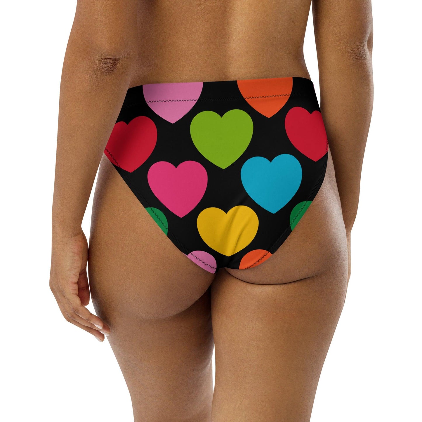 Bikini bottom - ELLIE LOVE mix black - Bold heart print