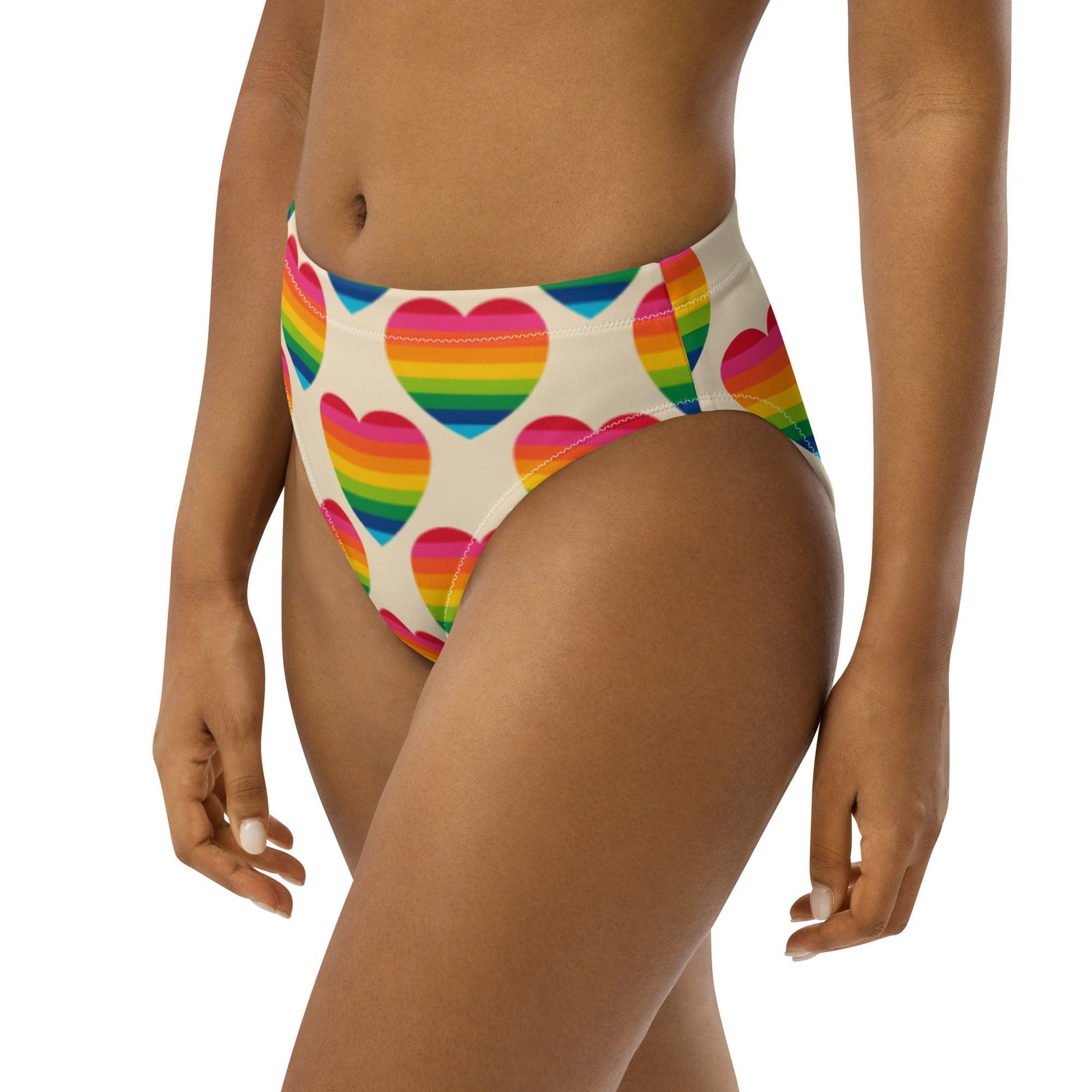 Bikini bottom - ELLIE LOVE rainbow - Bold heart print
