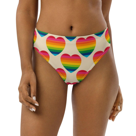 Bikini bottom - ELLIE LOVE rainbow - Bold heart print 3XL