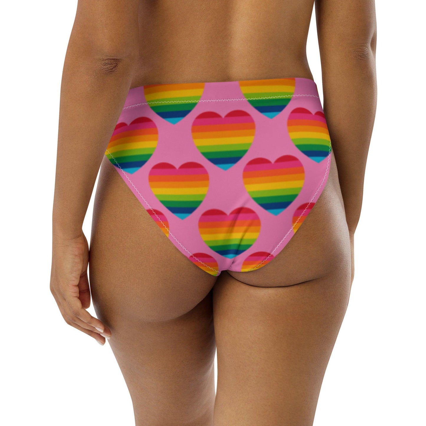 Bikini bottom - ELLIE LOVE rainbow pink - Bold heart print