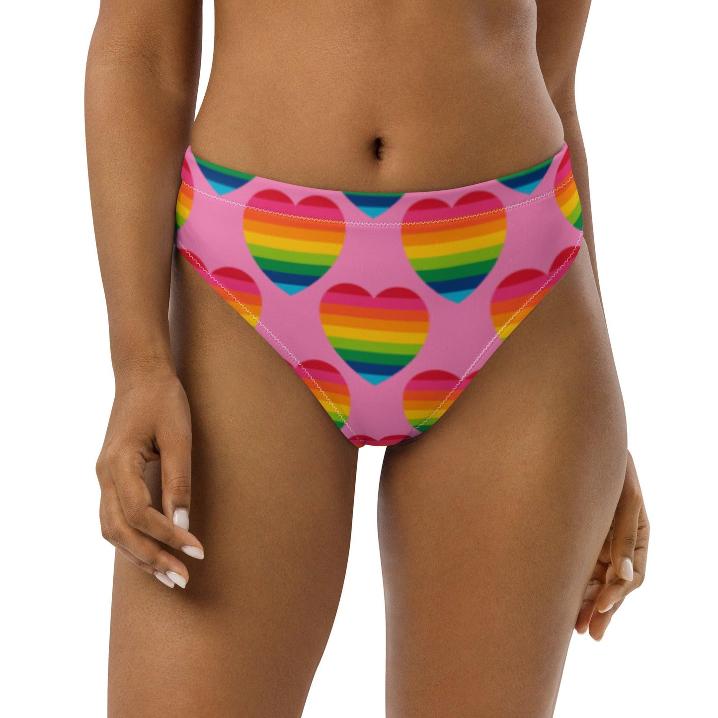 Bikini bottom - ELLIE LOVE rainbow pink - Bold heart print 3XL