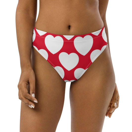 Bikini bottom - ELLIE LOVE red white - Bold heart print 3XL