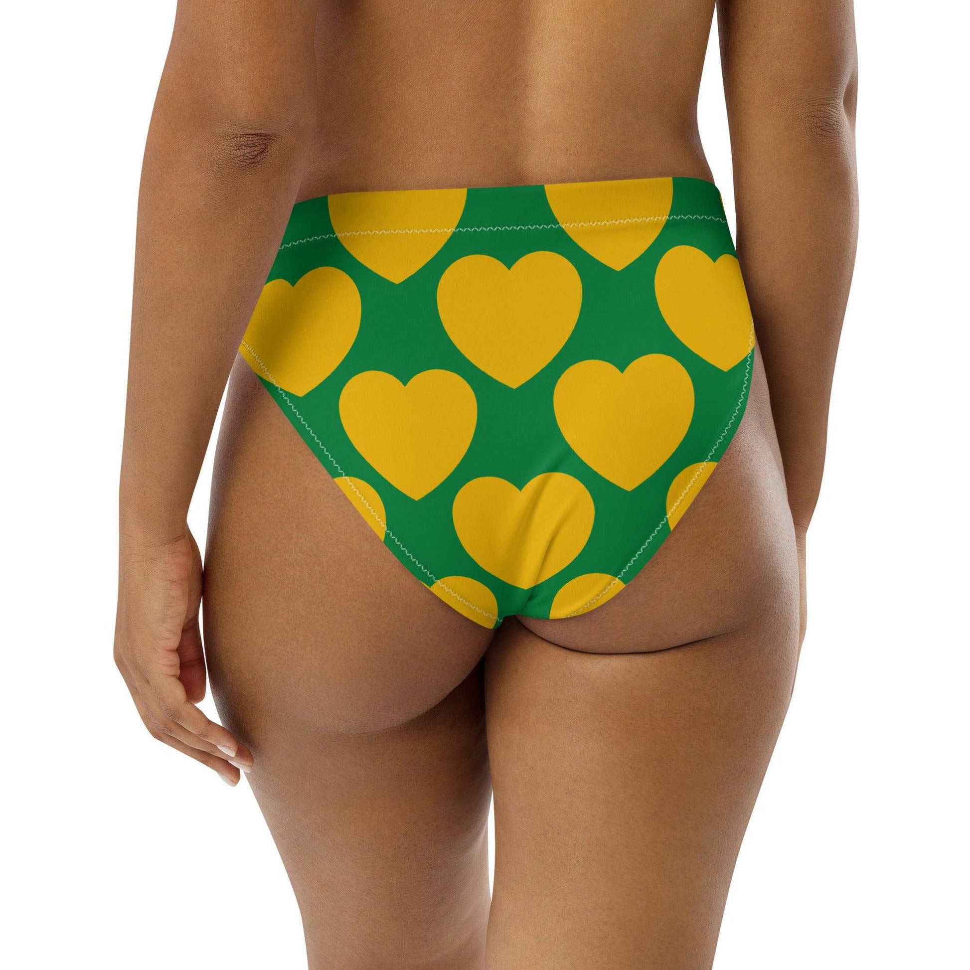 Bikini bottom - ELLIE LOVE yellow green - Bold heart print