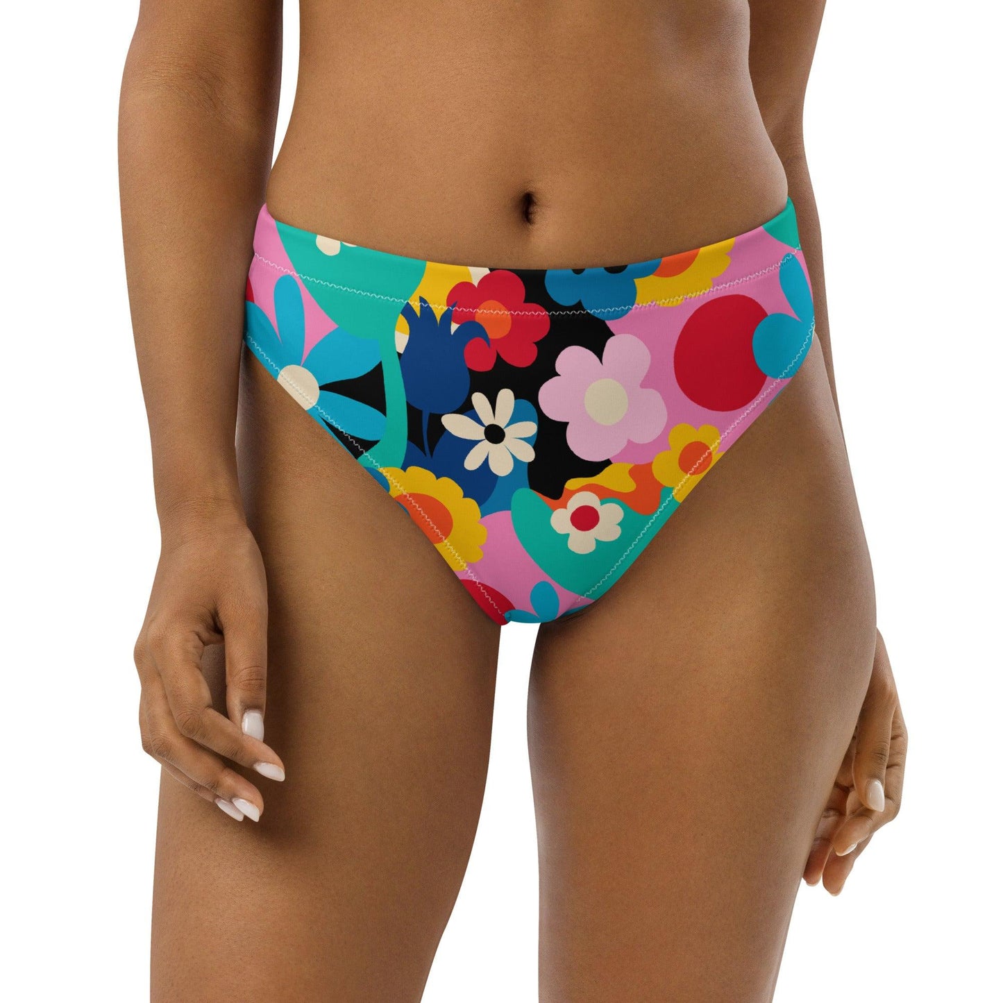Bikini bottom - ENERGY WAVES blue - Wavy stripe print 3XL