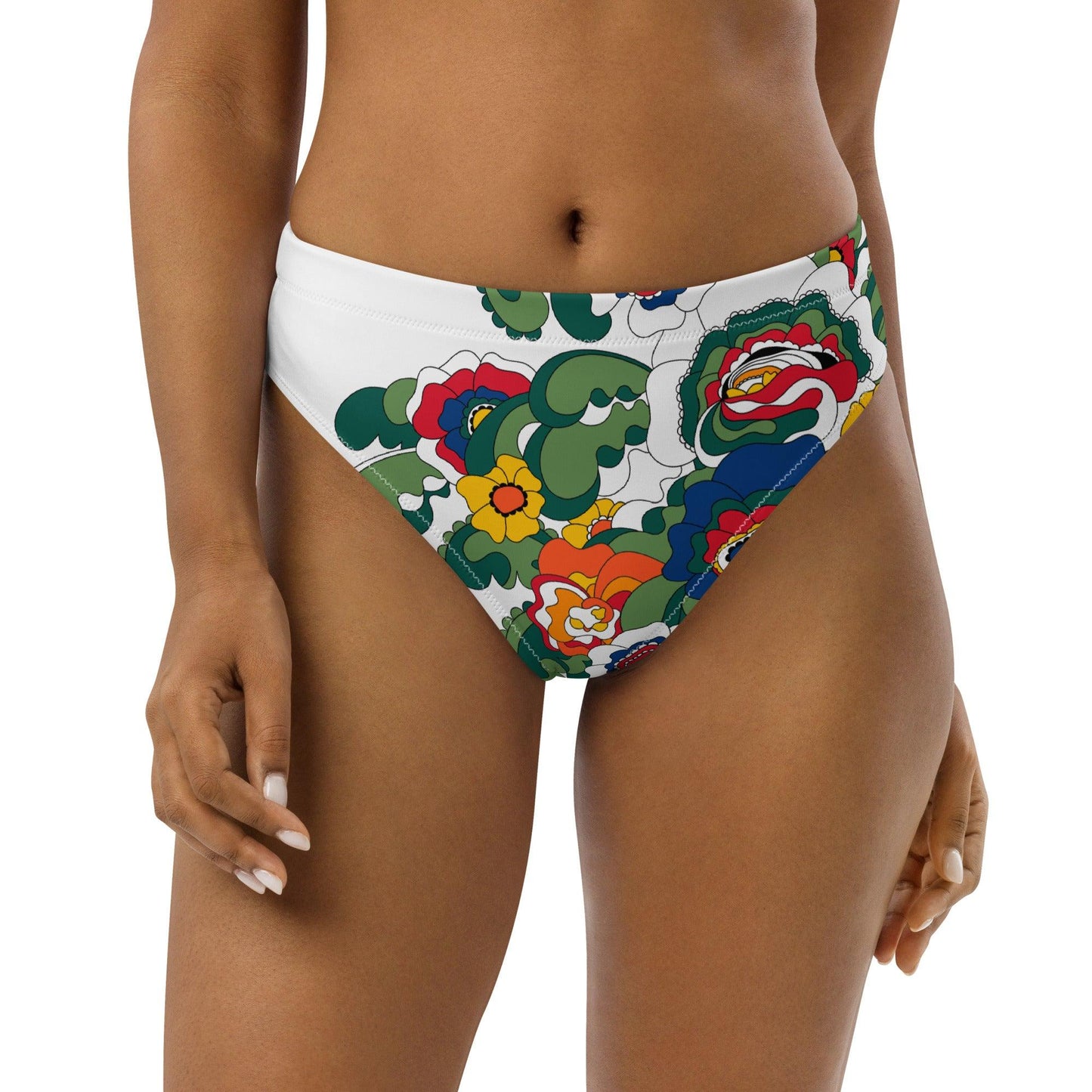 Bikini bottom - GROOVY KURBITS white - Folk floral print 3XL