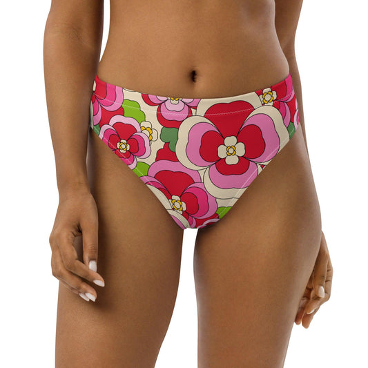 Bikini bottom - PANSY FANTASY pink - Retro pansy print 3XL