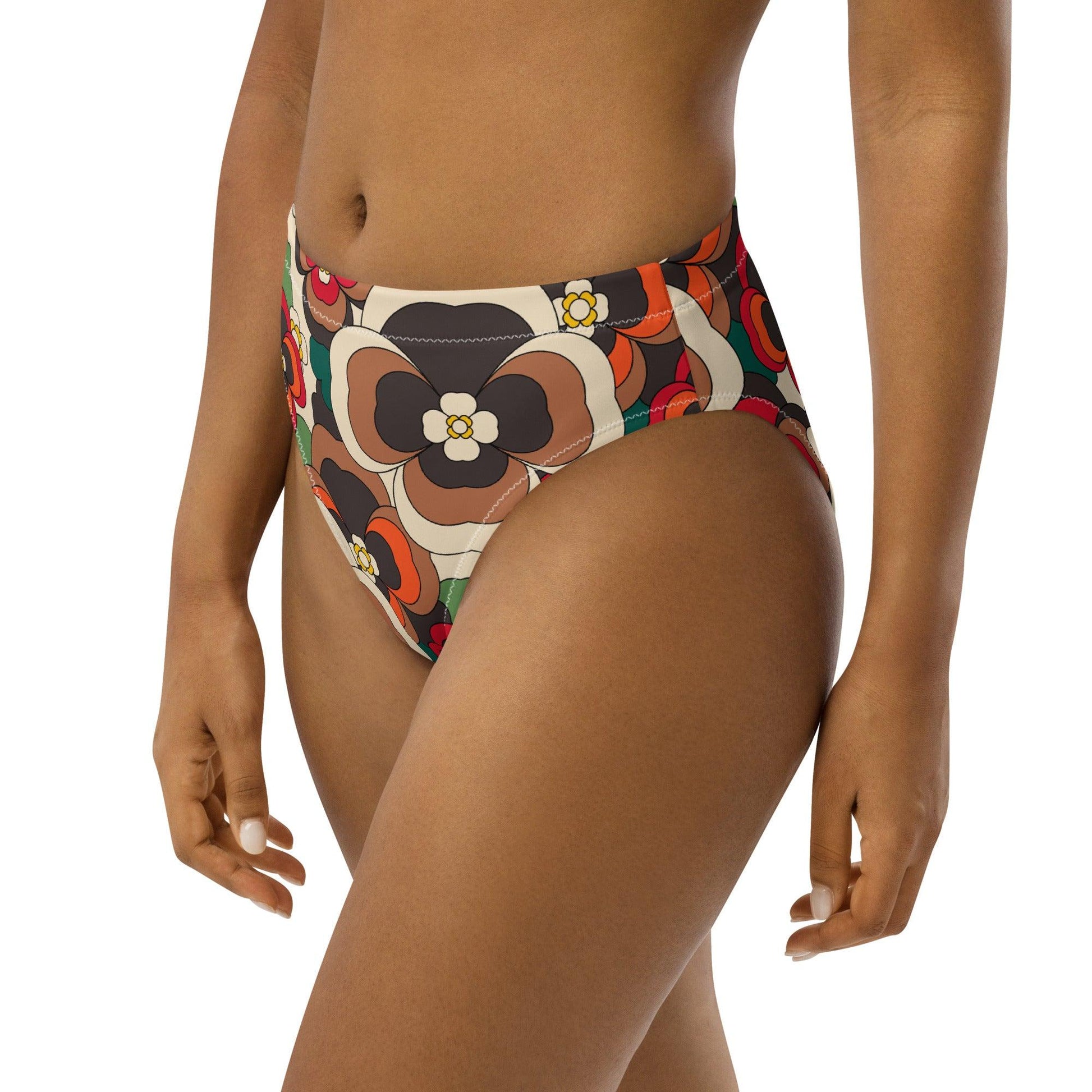 Bikini bottom - PANSY FANTASY retro - Retro pansy print