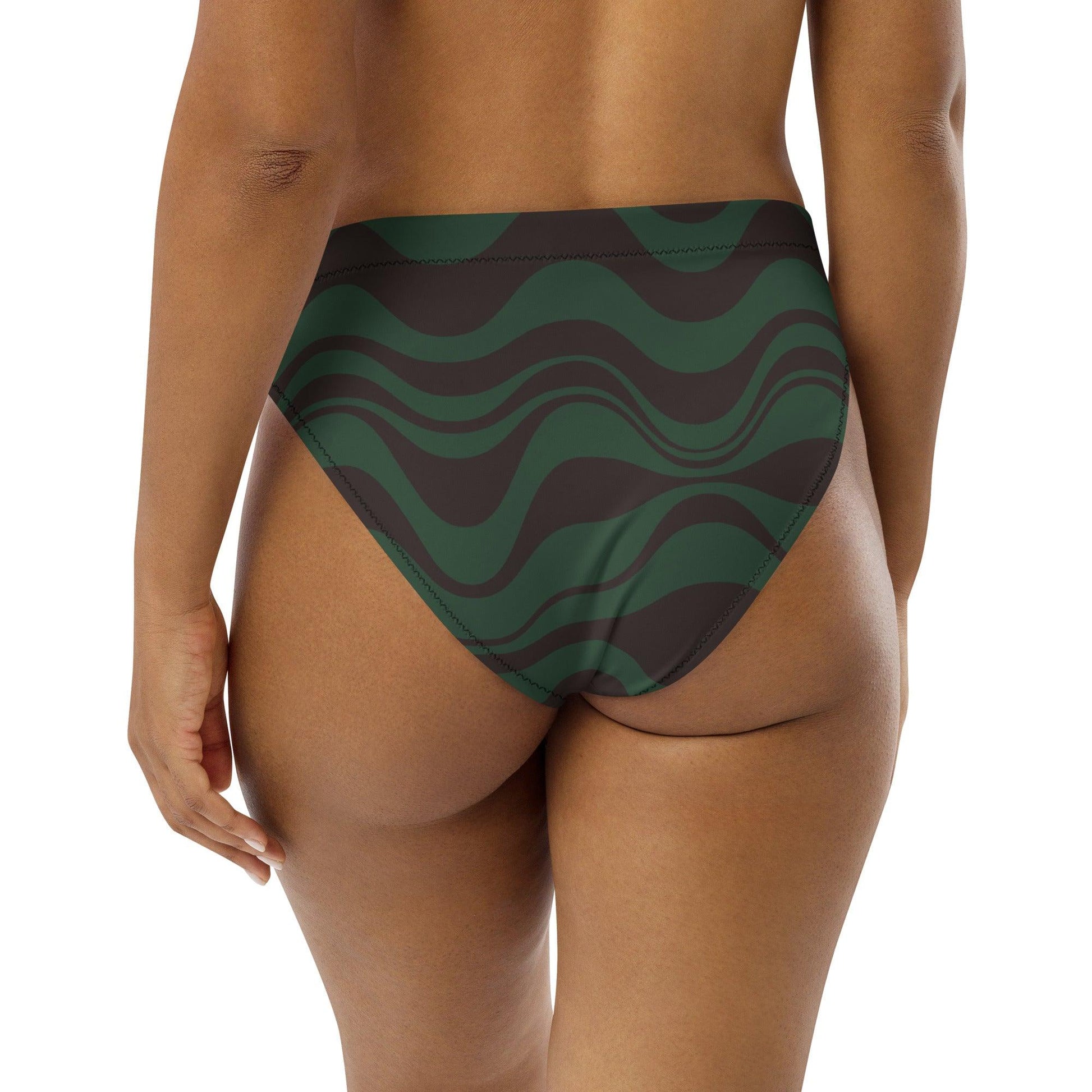 Bikini bottom - ENERGY WAVES forest - Wavy stripe print