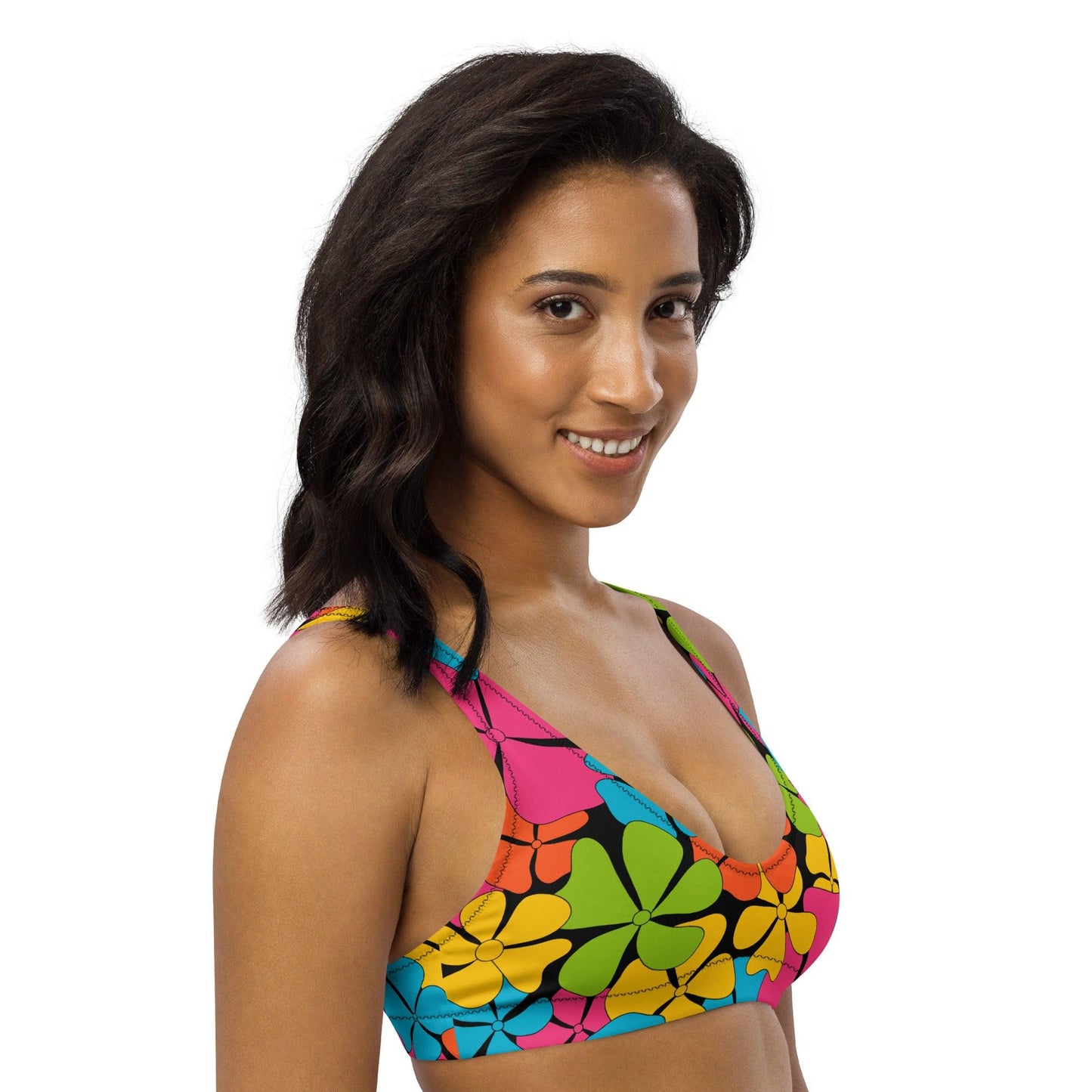 Bikini top - ADELIE color - Wild floral print