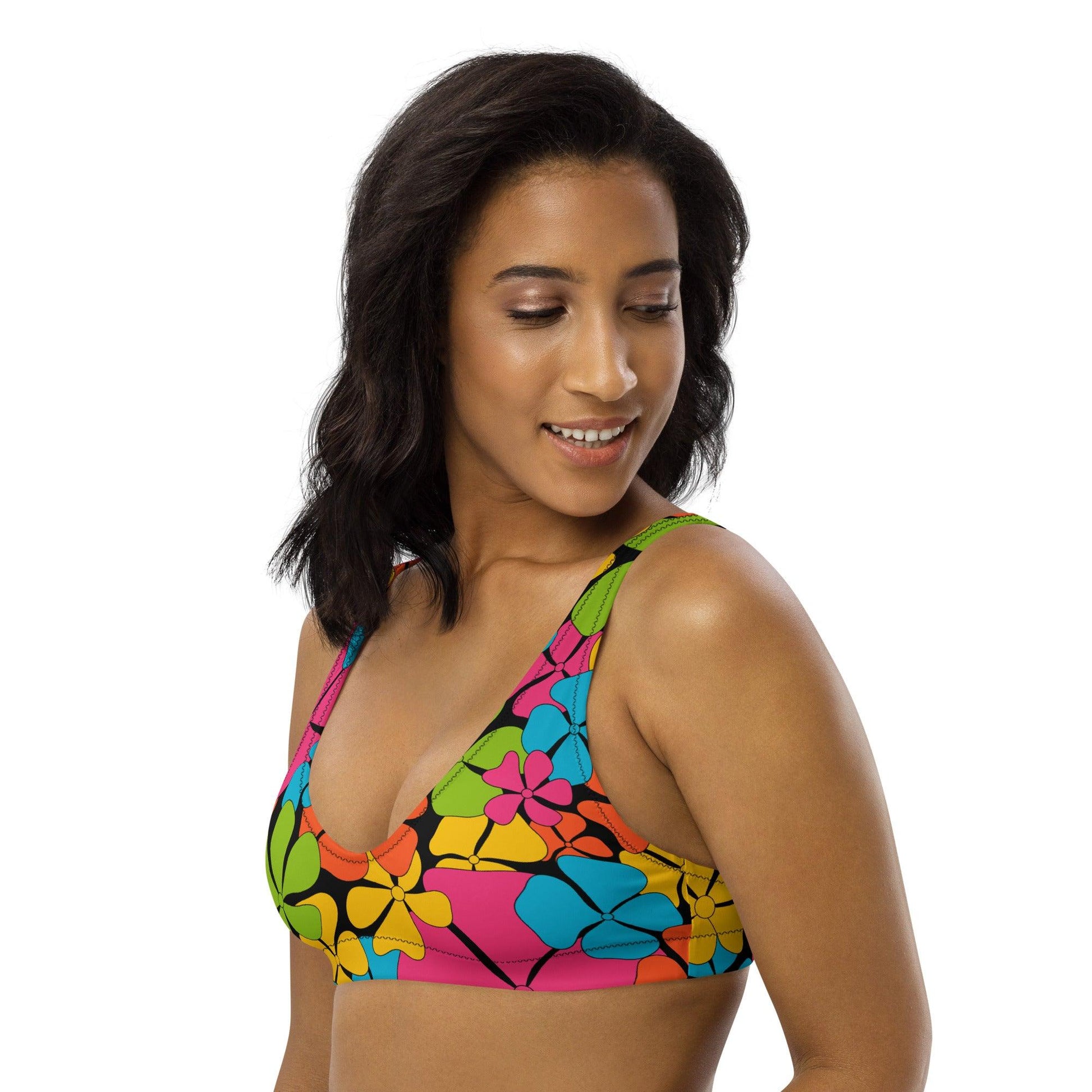 Bikini top - ADELIE color - Wild floral print
