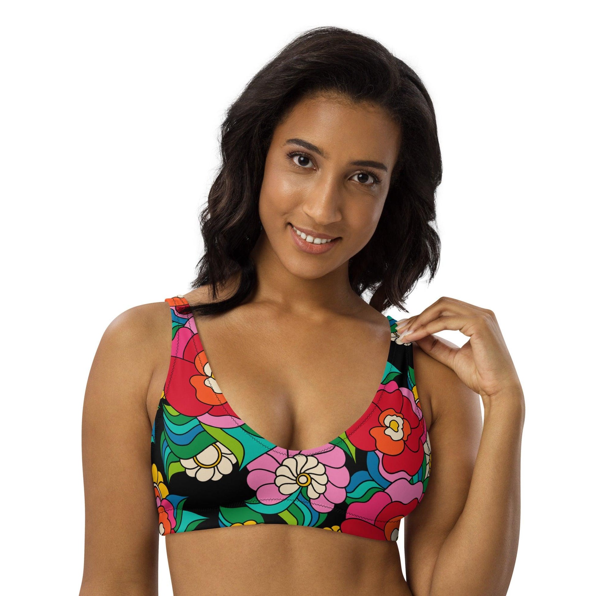 Bikini top - BELLADRAMA - Big bold bloom print 3XL