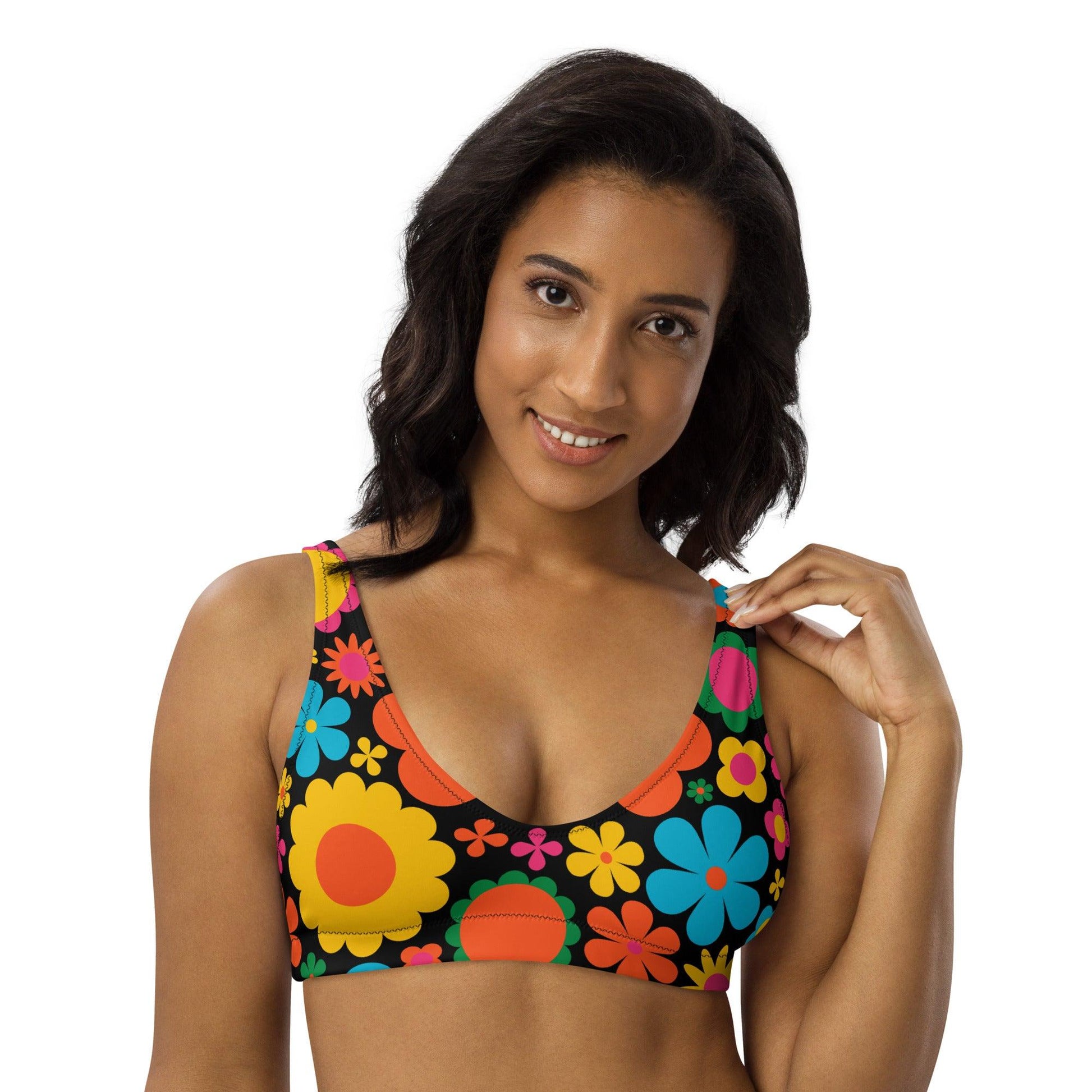 Bikini top - BLOOMPOP happy - Colorful bloom print 3XL