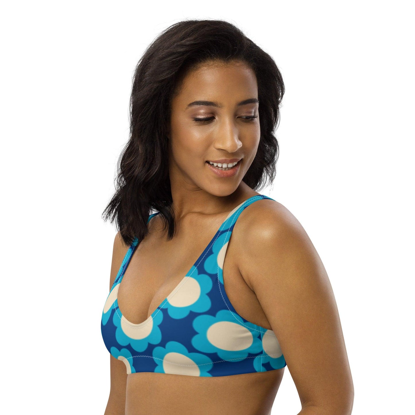 Bikini top - ELLIE blue - Classic floral print