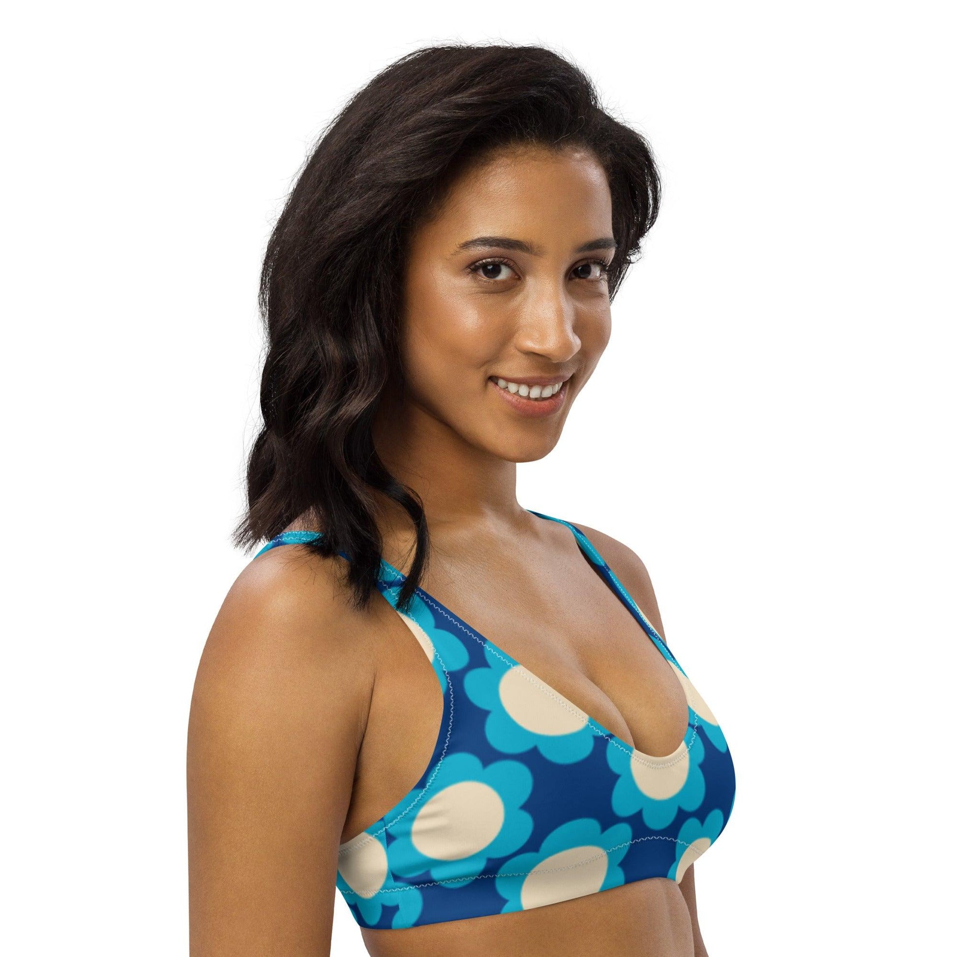Bikini top - ELLIE blue - Classic floral print