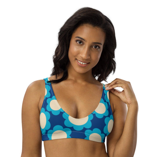 Bikini top - ELLIE blue - Classic floral print 3XL