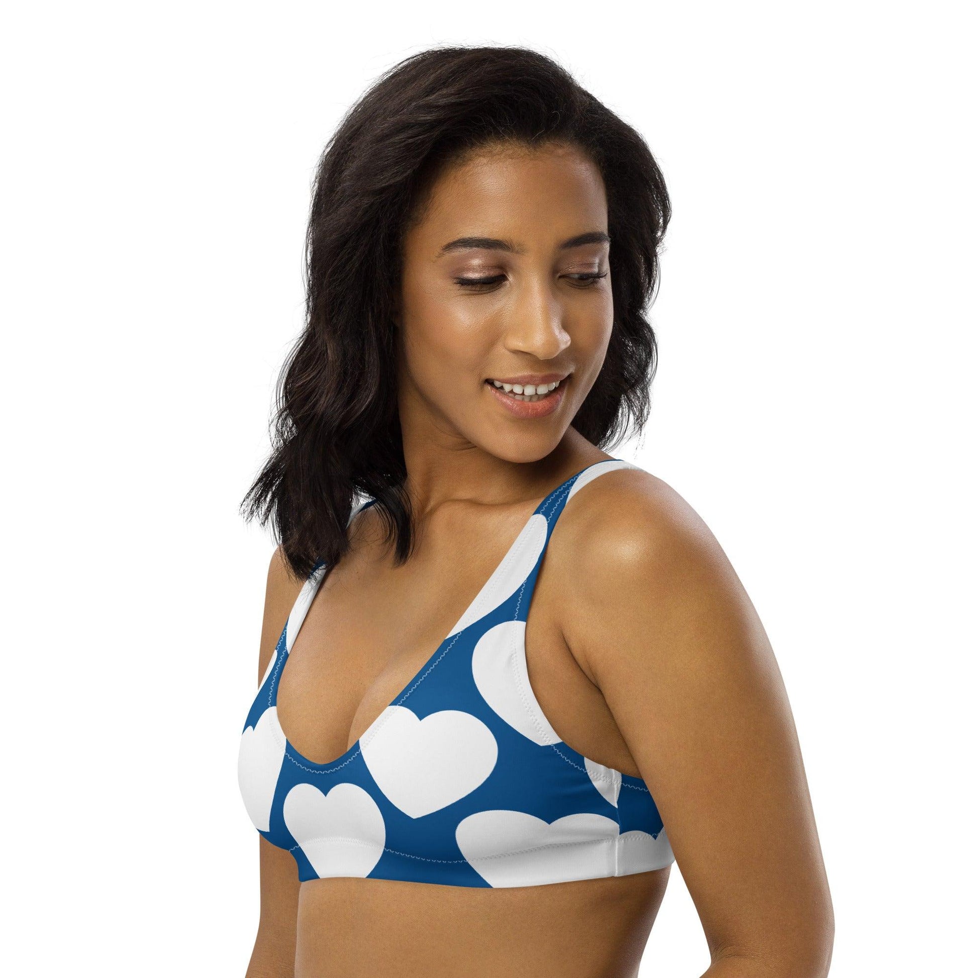 Bikini top - ELLIE LOVE fin - Bold heart print