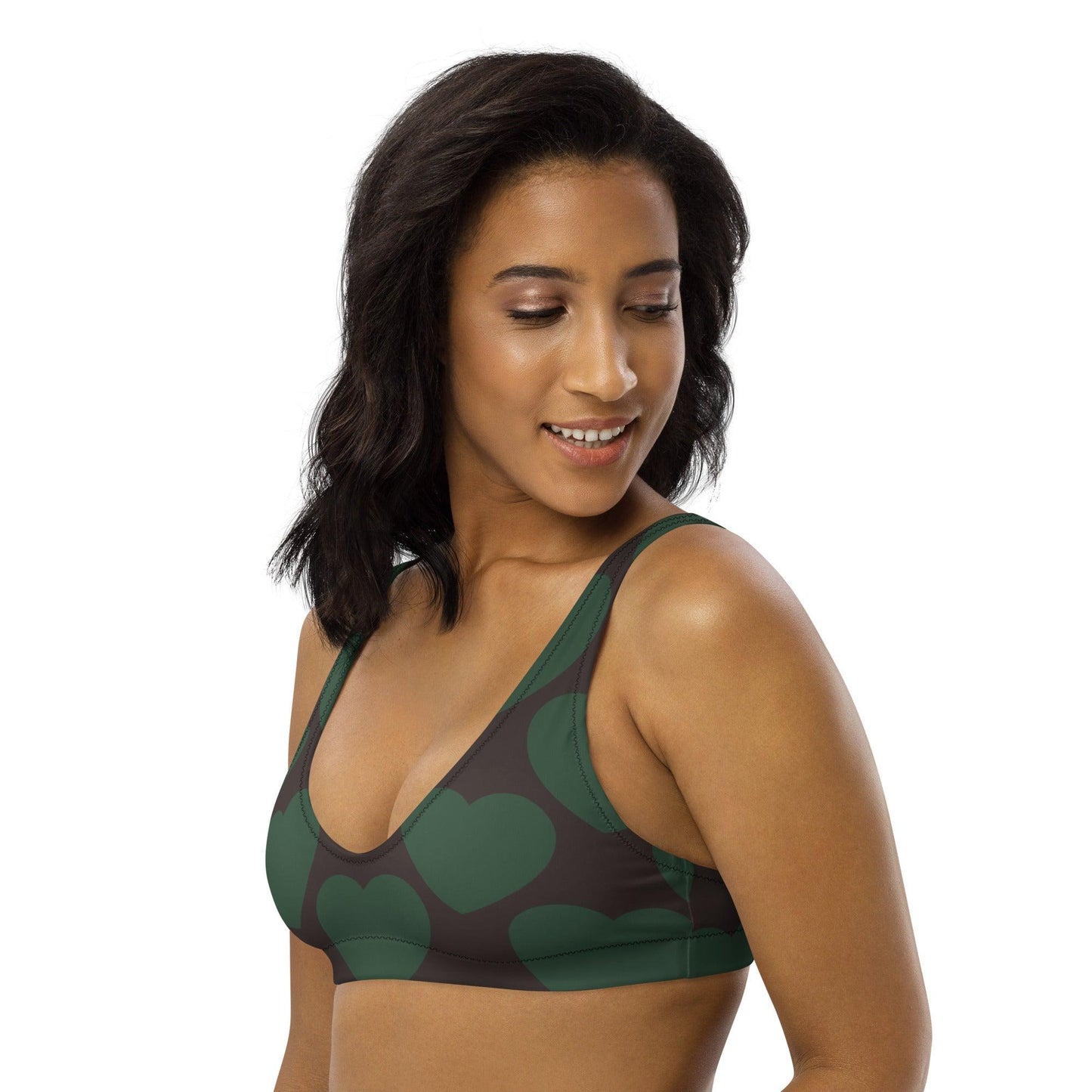 Bikini top - ELLIE LOVE forest - Bold heart print