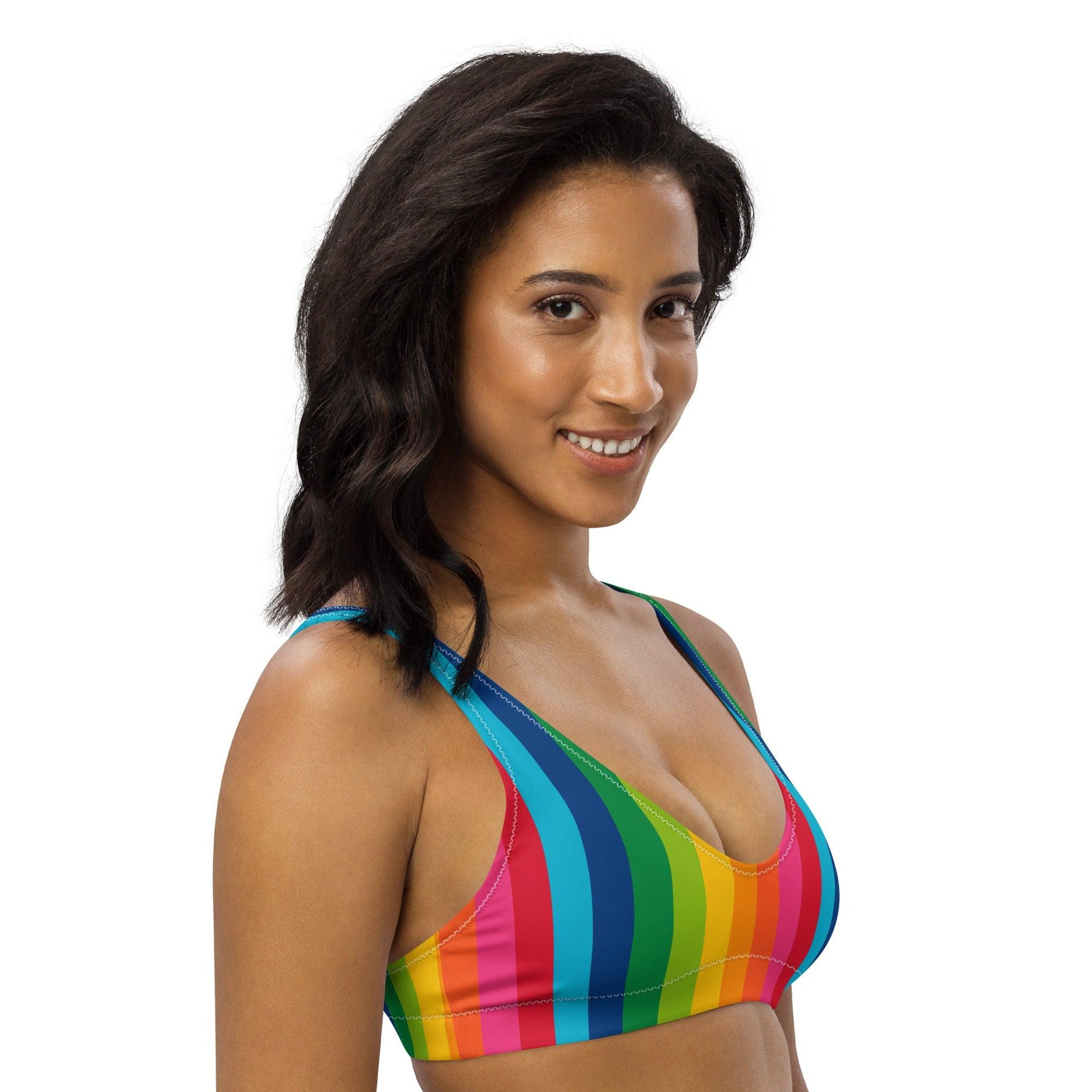 Bikini top - RAINBOW STRIPE vertical