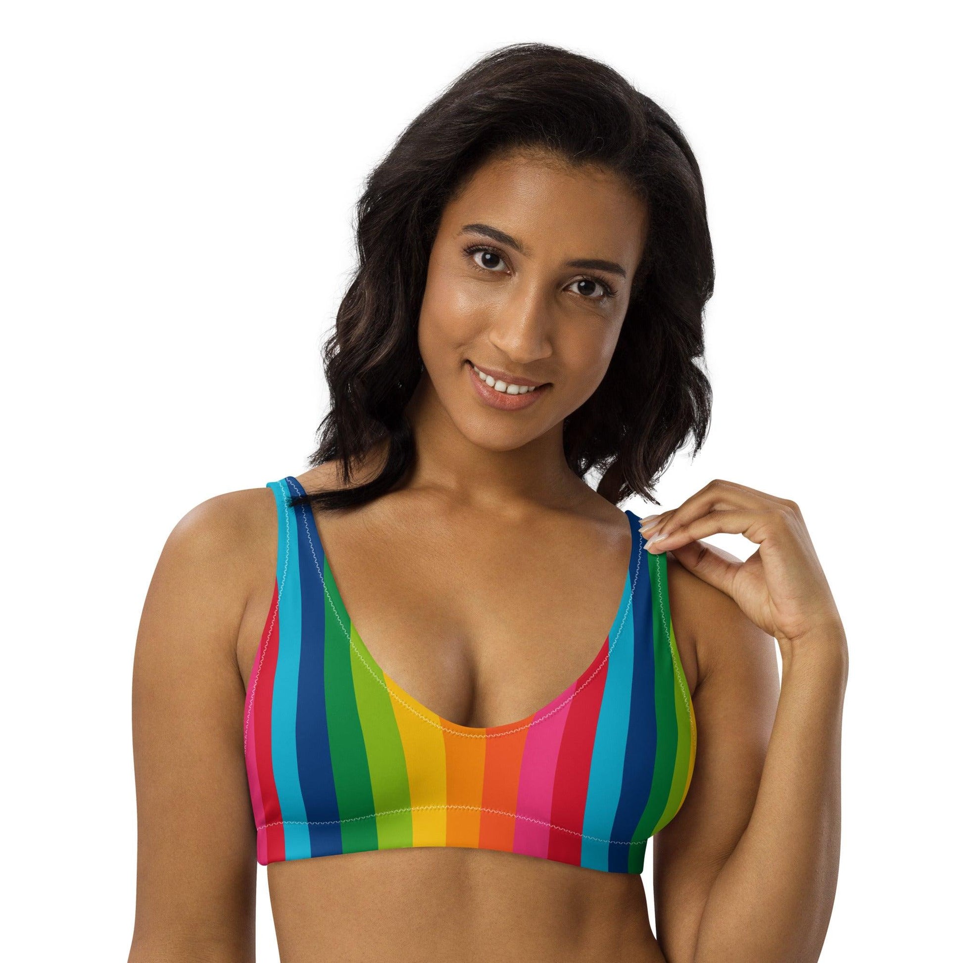 Bikini top - RAINBOW STRIPE vertical 3XL