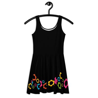 Skater dress - BLACK with ELLIE color - Classic floral print 3XL