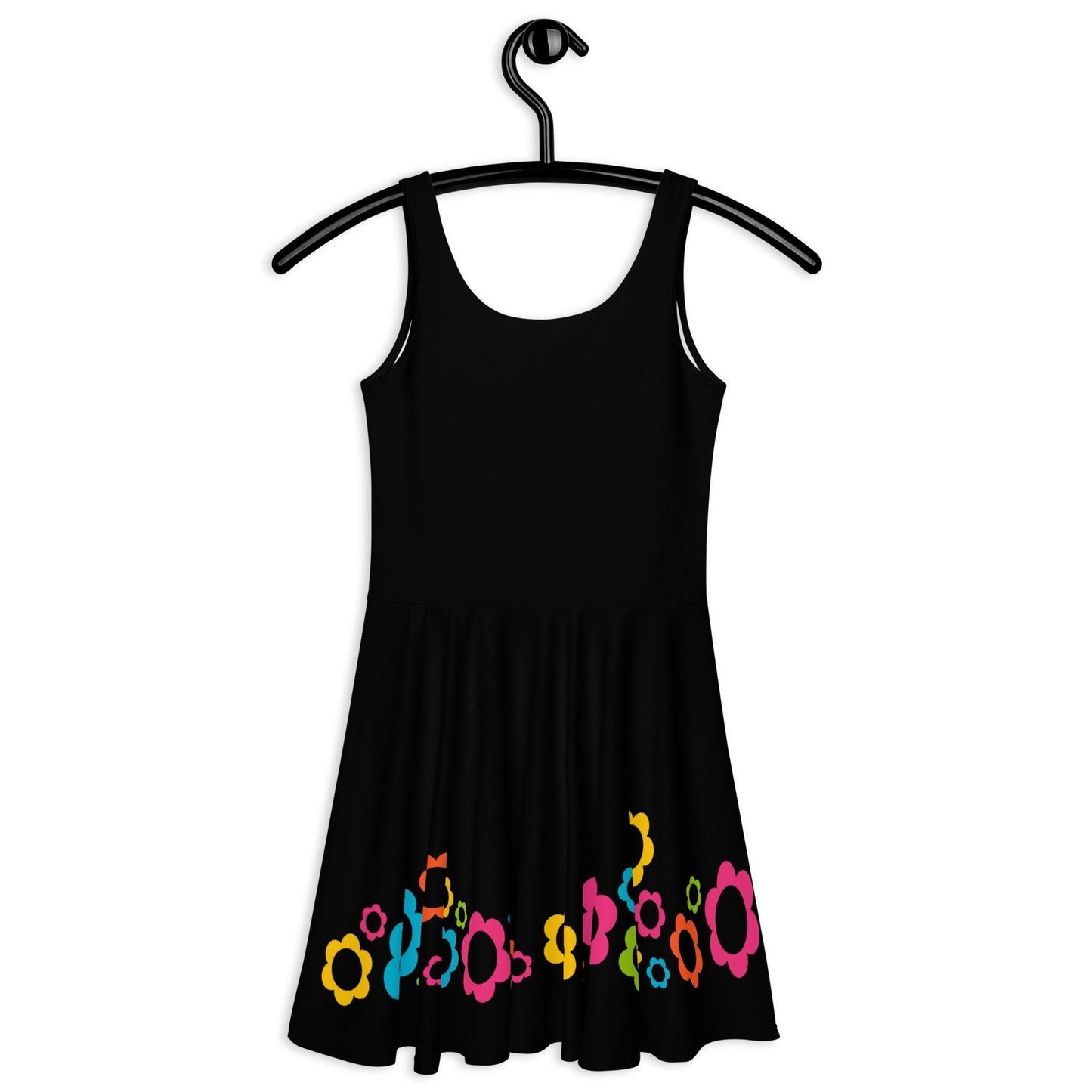 Skater dress - BLACK with ELLIE color - Classic floral print