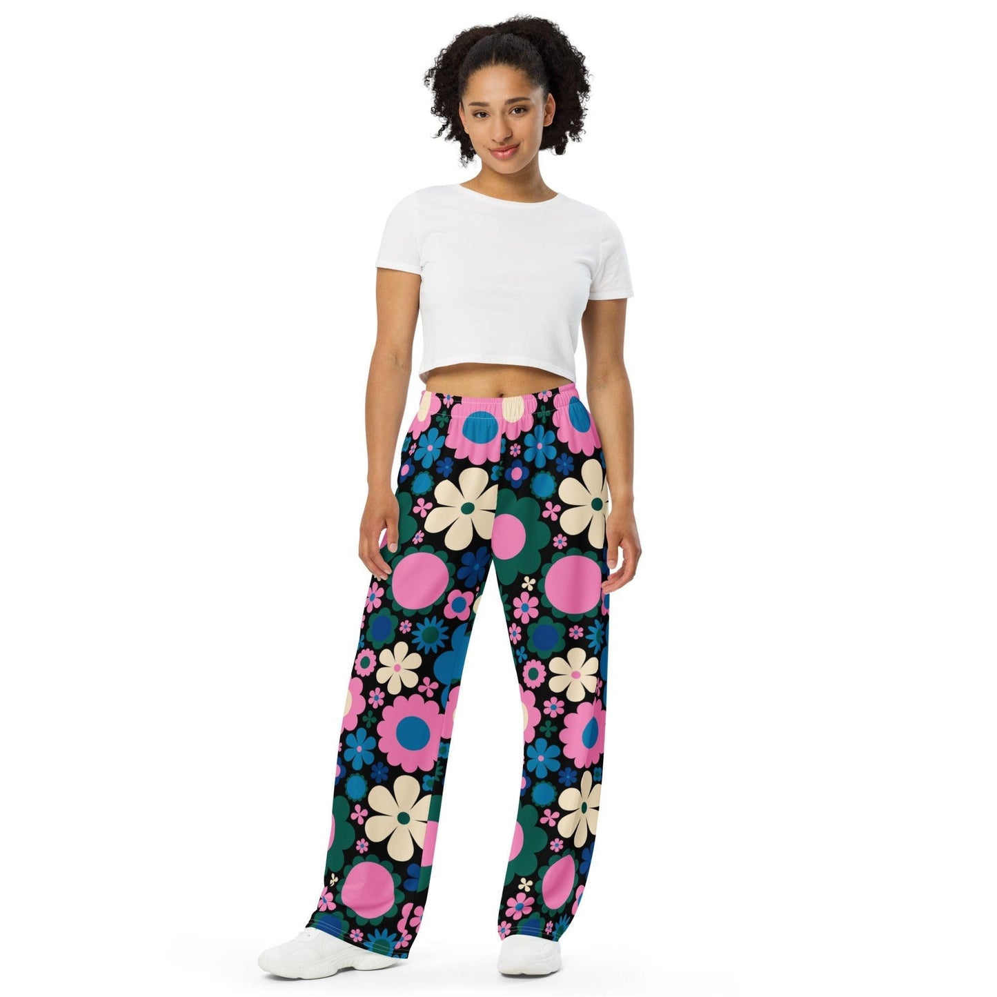 Pants - BLOOMPOP blue pink - Colorful bloom print 6XL