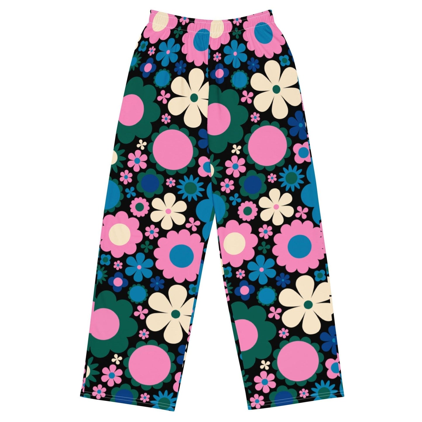 Pants - BLOOMPOP blue pink - Colorful bloom print