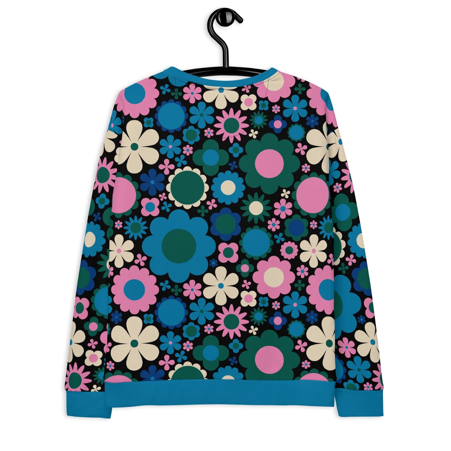 Sweatshirt - BLOOMPOP blue pink - Colorful bloom print
