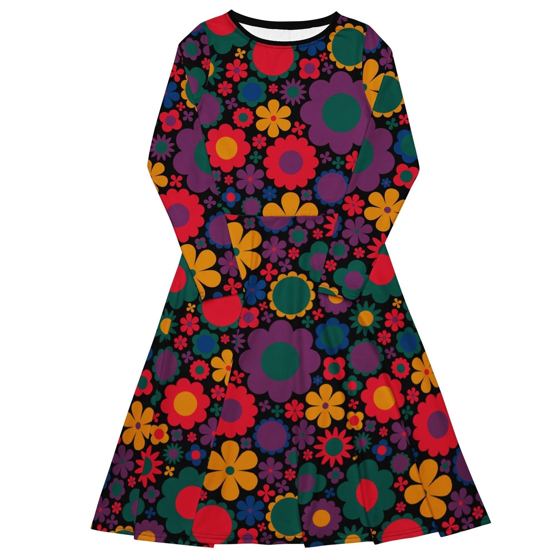 Midi dress - BLOOMPOP misty - Colorful bloom print 6XL