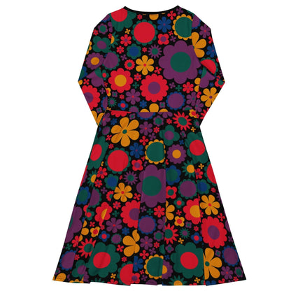 Midi dress - BLOOMPOP misty - Colorful bloom print