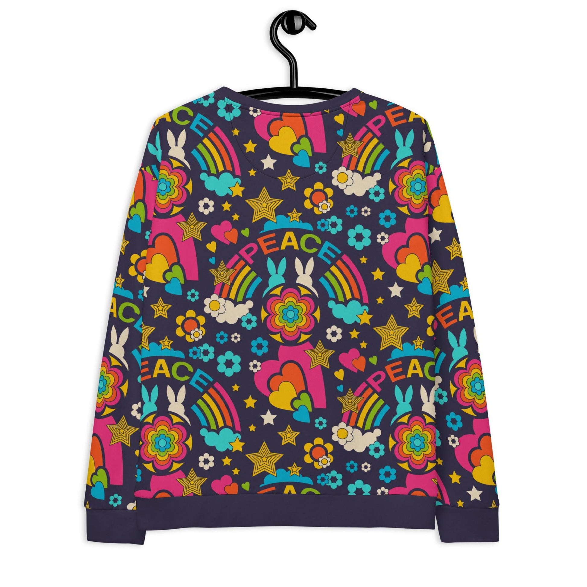 Sweatshirt - BUNNY PEACE dark blue - Bunnies and peace print