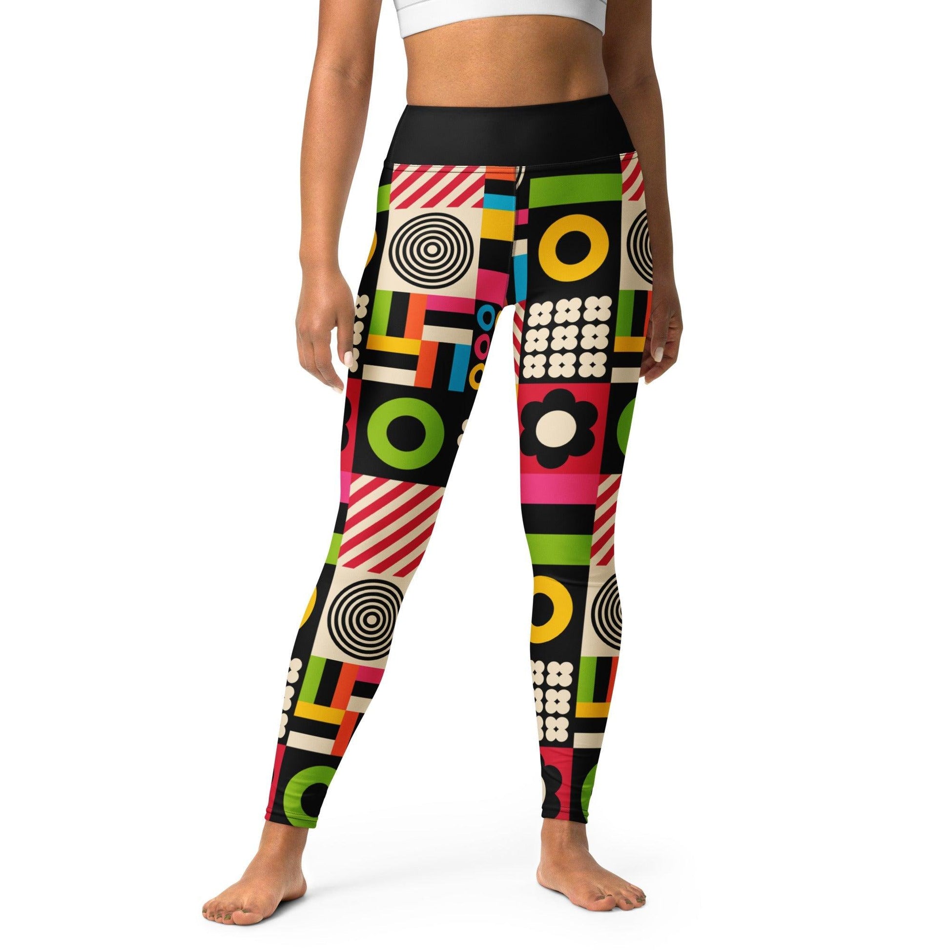 Yoga leggings -2- CANDYBOX - Bold candy shapes print XL