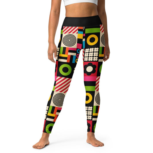 Yoga leggings -2- CANDYBOX - Bold candy shapes print XL