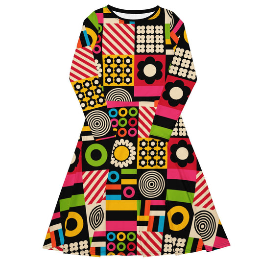Midi dress - CANDYBOX - Bold candy shapes print 6XL
