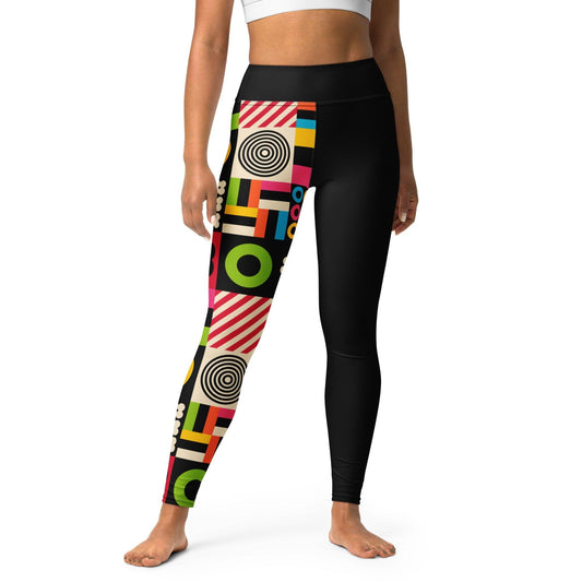 Yoga leggings - CANDYBOX - Bold candy shapes print XL