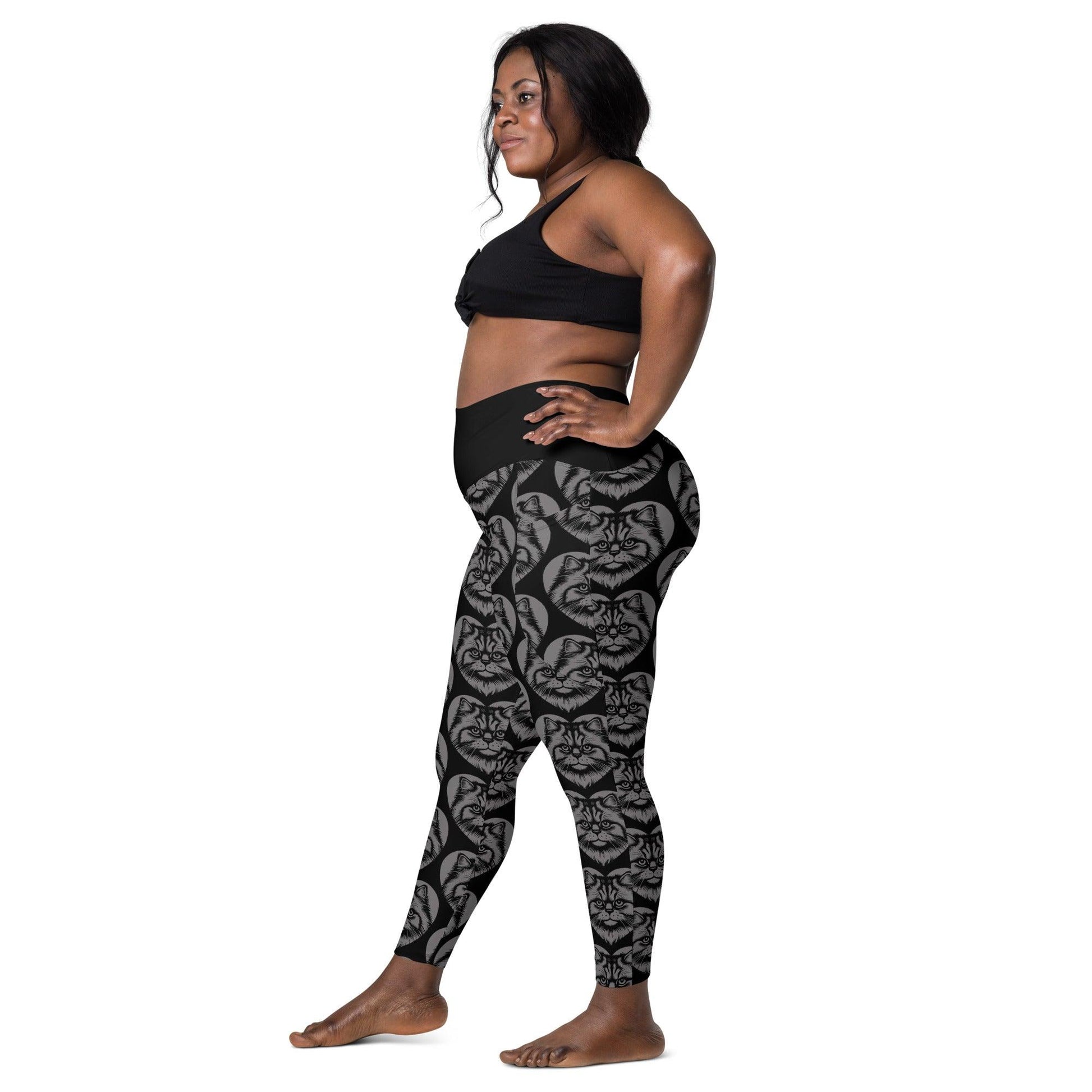 Cat breed leggings with pockets - BRITISH LONGHAIR - HERTTAHOUND - grey