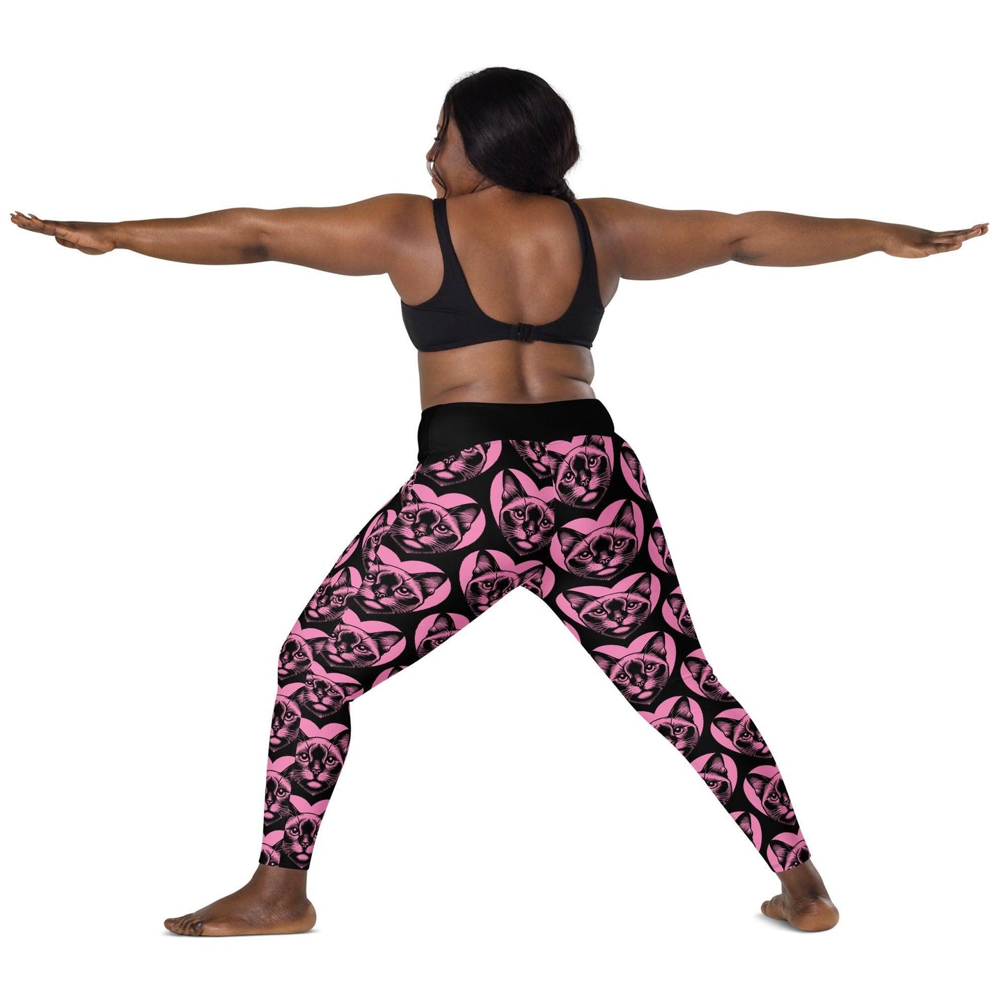 Cat breed leggings with pockets - BURMESE - HERTTAHOUND - pink