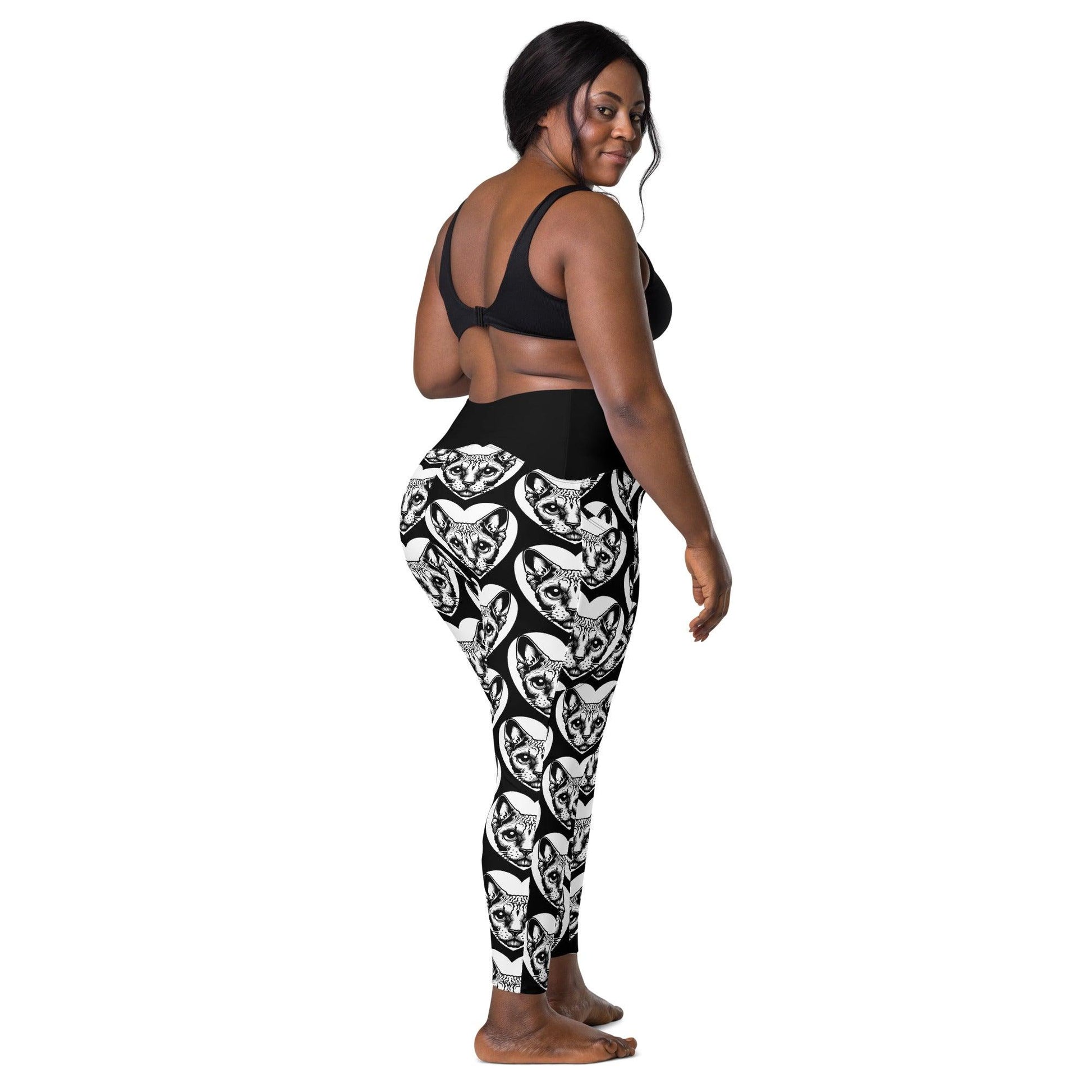 Cat breed leggings with pockets - DEVON REX - HERTTAHOUND 6XL